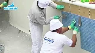 INSTALACIÓN DE MOSAICO PARA MANTENCIÓN DE PISCINA  PISCINERIA