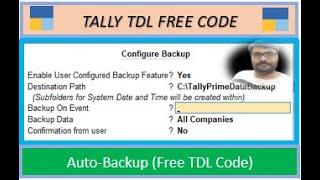 Tally TDL Free Code  Auto Backup on Event 