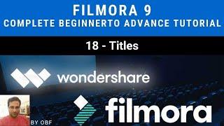 filmora 9 Complete beginner to advance  tutorial -18-  Titles