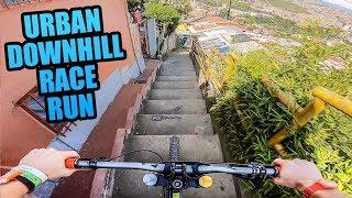 CRAZY URBAN MTB DOWNHILL TRACK - FULL RACE RUN