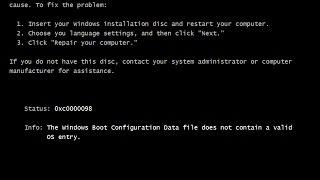 How to Fix Boot Error 0xc0000098 on Windows 10 - 2017 Tutorial