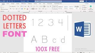 Discover the Easiest Way to Create Tracing Letters in Word - Dotted Letters Font FREE