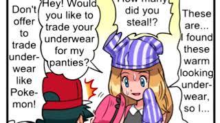 Pokemon  Serena steals Ashs underwear