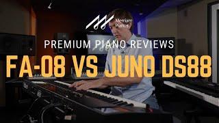 Roland Juno DS88 vs Roland FA-08 SynthesizerWorkstation Comparison & Demo