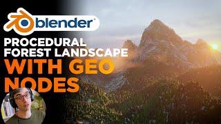 Realistic Forest Landscape with Geometry Nodes  Blender Tutorial