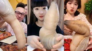 Chinese Girl Eat Geoducks Delicious Seafood #012  Seafood Mukbang Eating Show