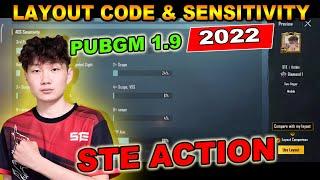 New1.9 Update STE ACTION Sensitivity & Control Code  Fastest 5 Finger PUBG Mobile