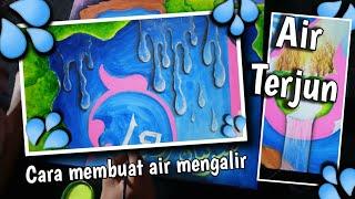 cara membuat air Terjun dan air mengalir pada kaligrafi kontemporer