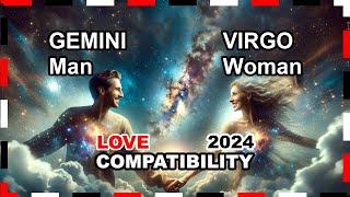 Love Compatibility 2024 Gemini Man and Virgo Woman  #gemini #virgo #forecast