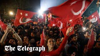 Supporters of Turkish opposition celebrate in the streets after election victories