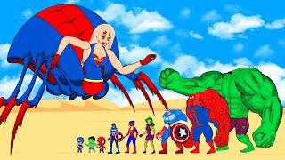 Rescue HULK Family & SPIDERMAN vs Evolution Of SPIDER SUPER GIRL  Who Is The King Of Super Heroes?