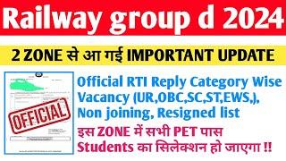 Group d 2 zone Important update Official RTI Reply Category Wise Vacant Post Next DV कब आएगी देखें