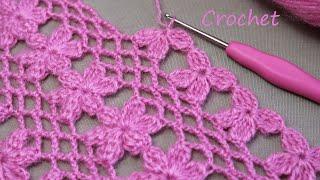 Просто легко и красиво ЦВЕТОЧНЫЙ УЗОР вязание для начинающих EASY Beautiful Flower Pattern Crochet