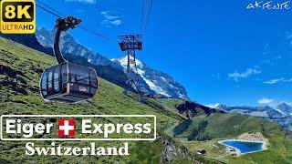  8K  Eiger Express Grindelwald Switzerland - Tricable Gondola - Обратный путь - 8K UHD Video