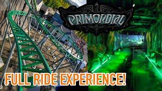 Primordial Front Row POV  Lagoons Immersive New for 2023 Roller Coaster