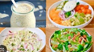 3 Ensaladas 3 Aderezos 3 Recetas riquisimas y faciles