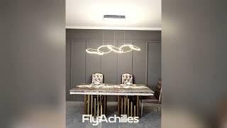 Irregular Circular Chainlink Dimmable LED Plating Modern Chandeliers