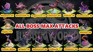 Jurassic World - ALL BOSSES MAX ATTACKS