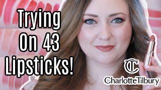 MY HUGE CHARLOTTE TILBURY Lipstick Collection  Trying On ALL 43 OF MY CHARLOTTE TILBURY LIPSTICKS