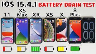 iPhone 11 vs XS Max vs XR vs XS vs X vs 8 Plus Battery Life DRAIN Test in 2022  iOS 15.4.1 BATTERY