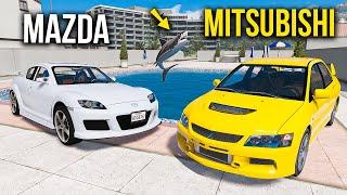 Mazda vs Mitsubishi Ailesi Arabalar Havuz Parkurunda - GTA 5