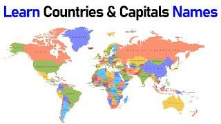 Learn Countries & Its Capitals Names  World Map  General Knowledge Video  Simple Way To Learn