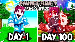 I Survived 100 DAYS as a DEMON in Demon Slayer Minecraft