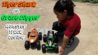 TigerShark vs GraveDigger RC Monster truck review BunBun2Ball