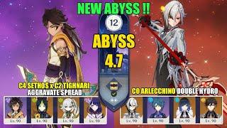 New Spiral Abyss 4.7 - C4 Sethos x Tighnari Team & C0 Arlecchino Double Hydro  Genshin Impact 【原神】