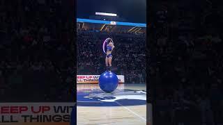 Don’t fall off My WNBA Playoffs Halftime Show  Circus Ball & Hula Hoops #shorts #circus #hoops