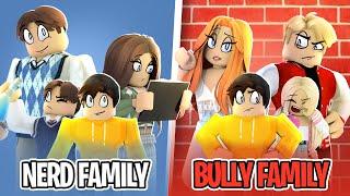 NERD FAMILY vs BULLY FAMILY in Roblox BROOKHAVEN RP