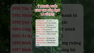 Ý NGHĨA TUỔI CAN CHI CỦA BẠN LÀ GÌ P2  #phongthuy #songhanhphuc #vietchonhelong #baihoccuocsong