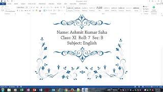 Make a Beautiful Front page for School Asignment & Projects in Microsoft Word  Cover Page Designing