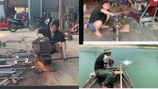 The girl built a machine for the farmer to go on a boat   135tivi duong
