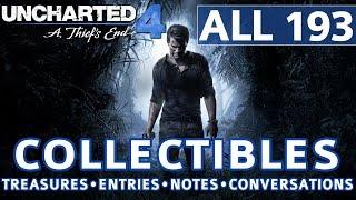 Uncharted 4 - All Collectibles Locations - Treasures Journal Entries Notes Optional Conversations