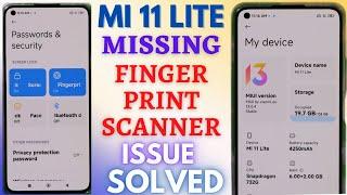 Mi 11 lite Finger Print Option Missing Get It Back اردو हिन्दी