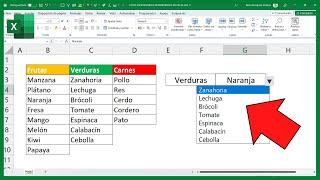 Cómo Crear LISTAS DESPLEGABLES DEPENDIENTES en EXCEL de manera FácilValidación de Datos en Excel