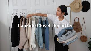 decluttering my ENTIRE closet  minimalism + capsule wardrobe tips for beginners