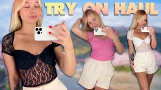 RISKY  TRY ON HAUL in the FITTING ROOM  Lace Tops  Emily Lu
