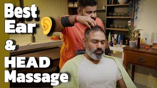 Asmr head massage with best ever skin cracking hand massage neck cracking by Indian barber Shamboo