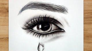 How to Draw a Realistic Eye for Beginners  Eye Crying Sketch