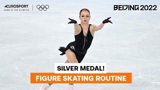 Alexandra Trusova produces best ever score  Silver Medal  2022 Winter Olympics