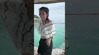 Khmer cute girls in tik tuk