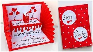 DIY  Happy Birthday greeting card for best friend  Birthday card ideas easy handmade  Pop up