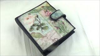 Cosmetics book-box organizer decoupage-roses Ντεκουπάζ με τριαντάφυλλα σε νεσεσέρ