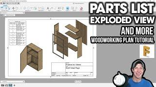 CABINET Exploded View Open Door View and Material Cut List  Fusion 360 Woodworking Tutorial