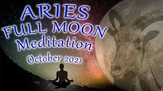ARIES October Full Moon Meditation 2021 - guided full moon meditation letting go - hunters Moon