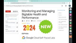 2024 Monitoring and Managing Bigtable Health and Performance  #qwiklabs  #GSP1056 @quick_lab