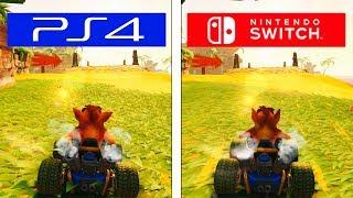 Crash Team Racing Nitro Fueled  Switch VS PS4  Graphics & FPS Comparison