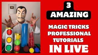 WOW  3 AMAZING MAGIC TRICKS PROFESSIONAL TUTORIAL IN “ LIVE “ 🪄